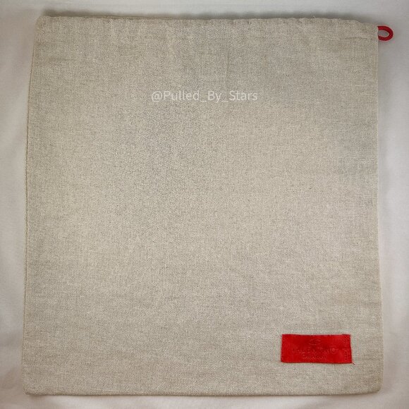 VALENTINO GARAVANI Beige Drawstring Dust Bag with Red Label 12" W x 12.5" L NWOT - Picture 4 of 9